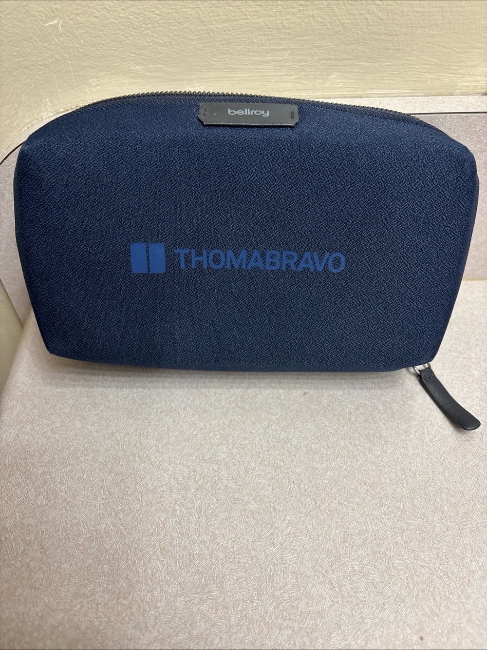 Bellroy Tech Kit Compact Tech Accessories Organizer Pouch Bag Blue Company Logo